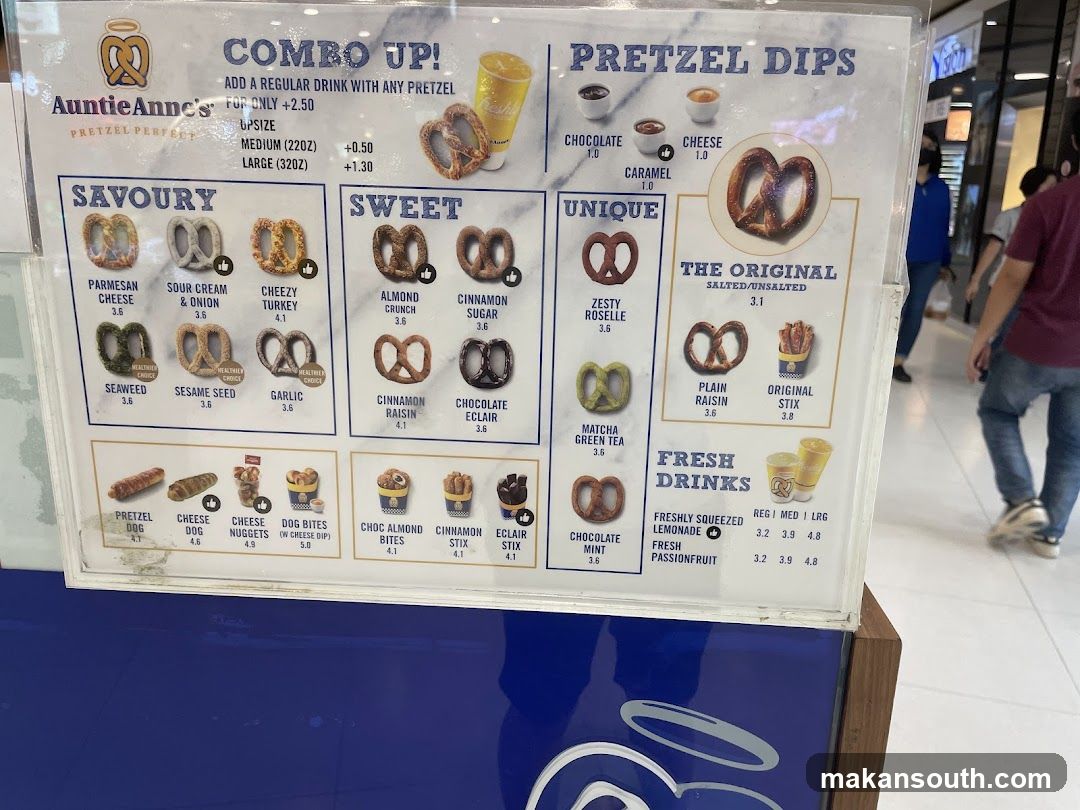 Auntie Anne's Menu Board