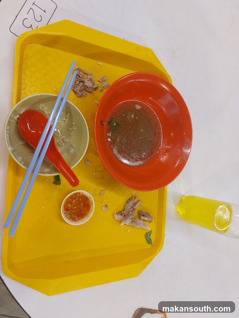 Eaten Meal on Yellow Tray