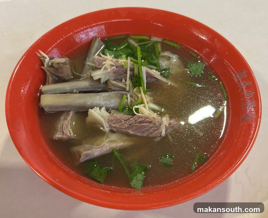 Bowl of Soup with Meat and Bones