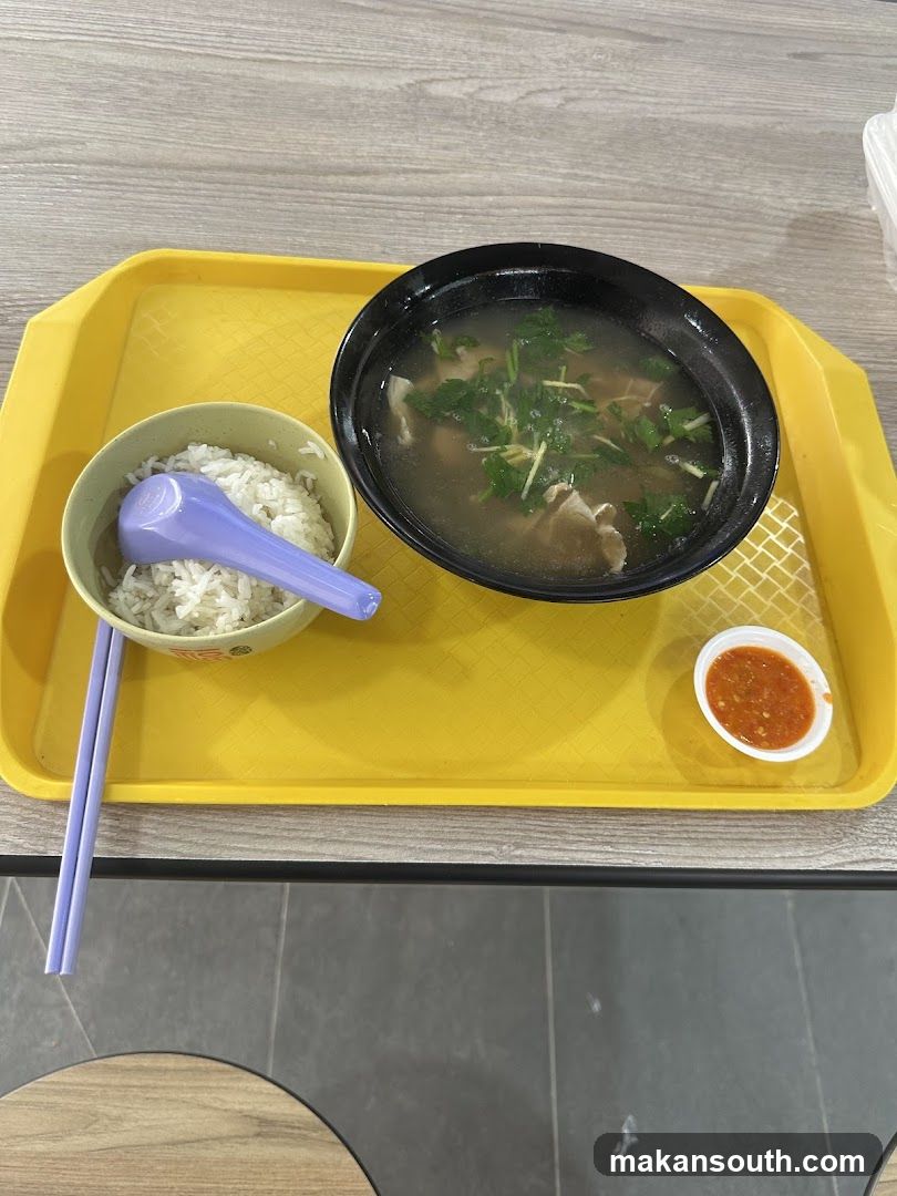 Food Tray with Rice and Soup
