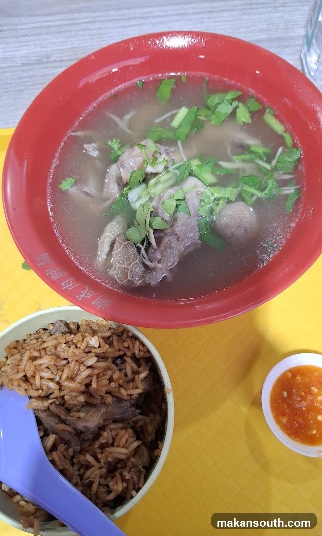 Bowl of Soup and Fried Rice