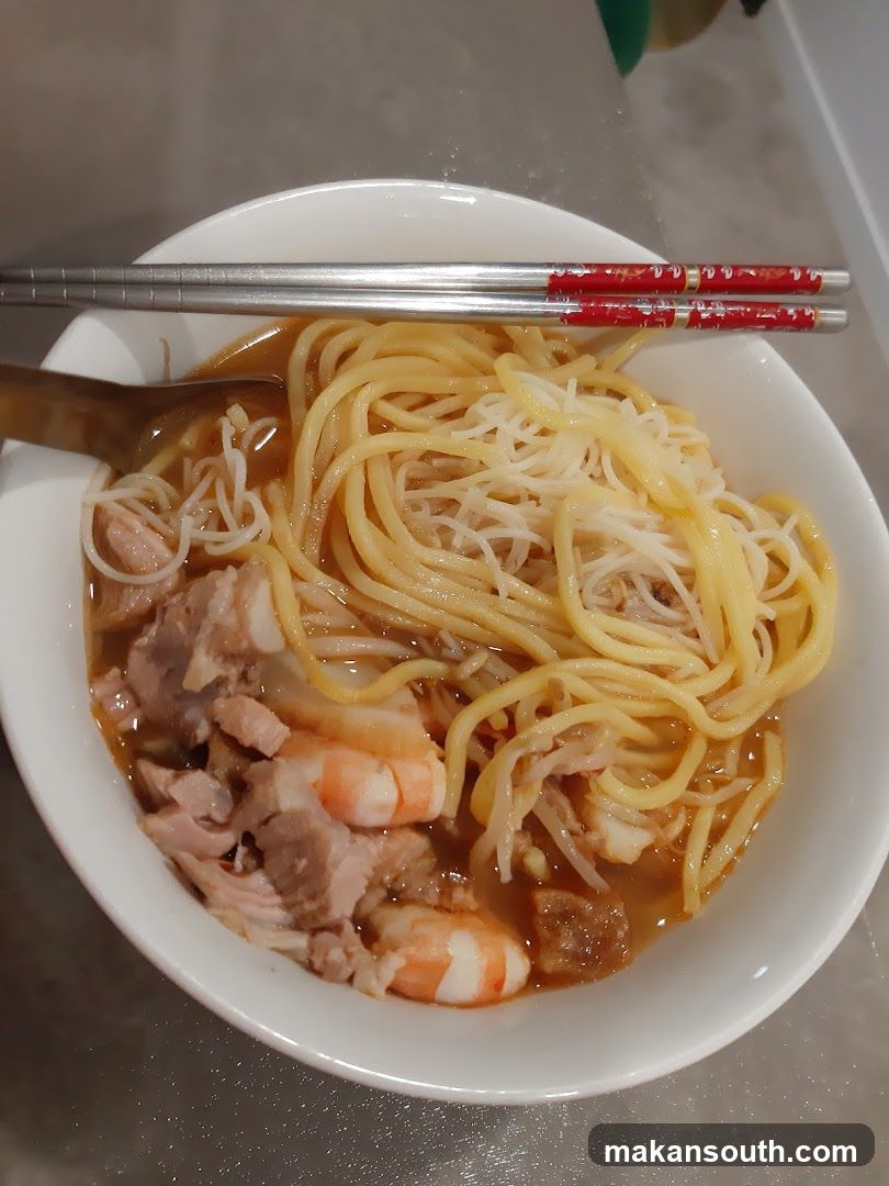 Noodle Bowl with Shrimp and Pork