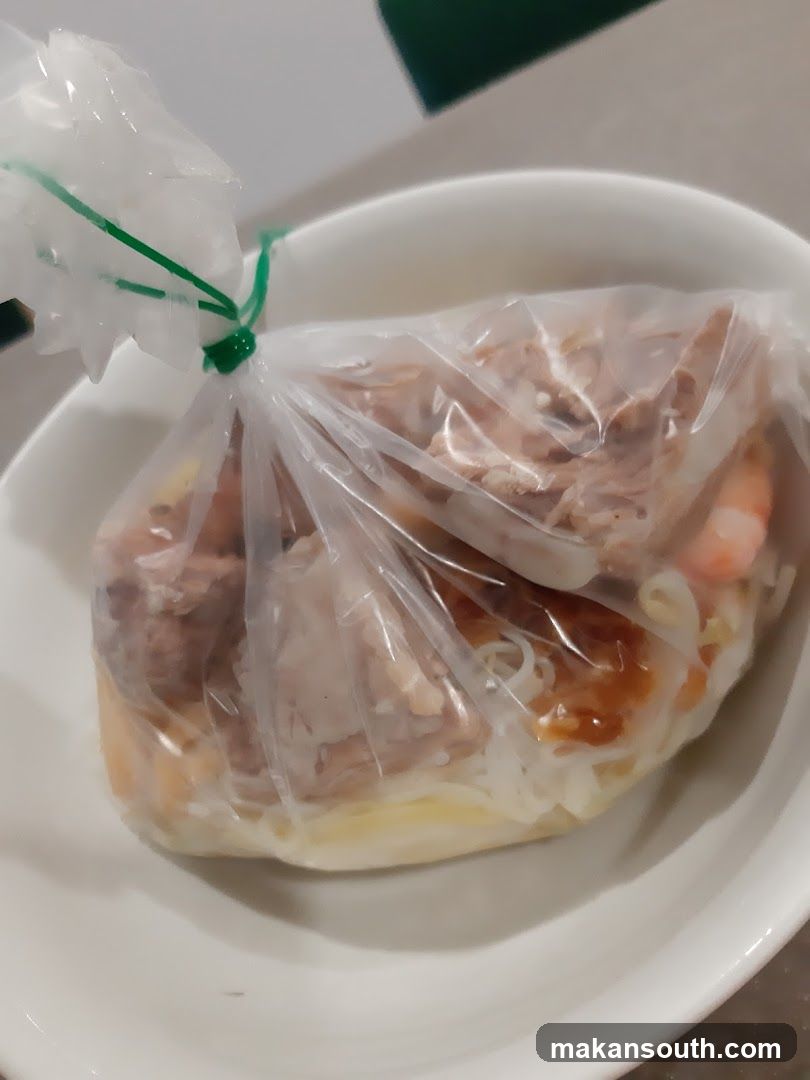Noodle Dish in Plastic Bag