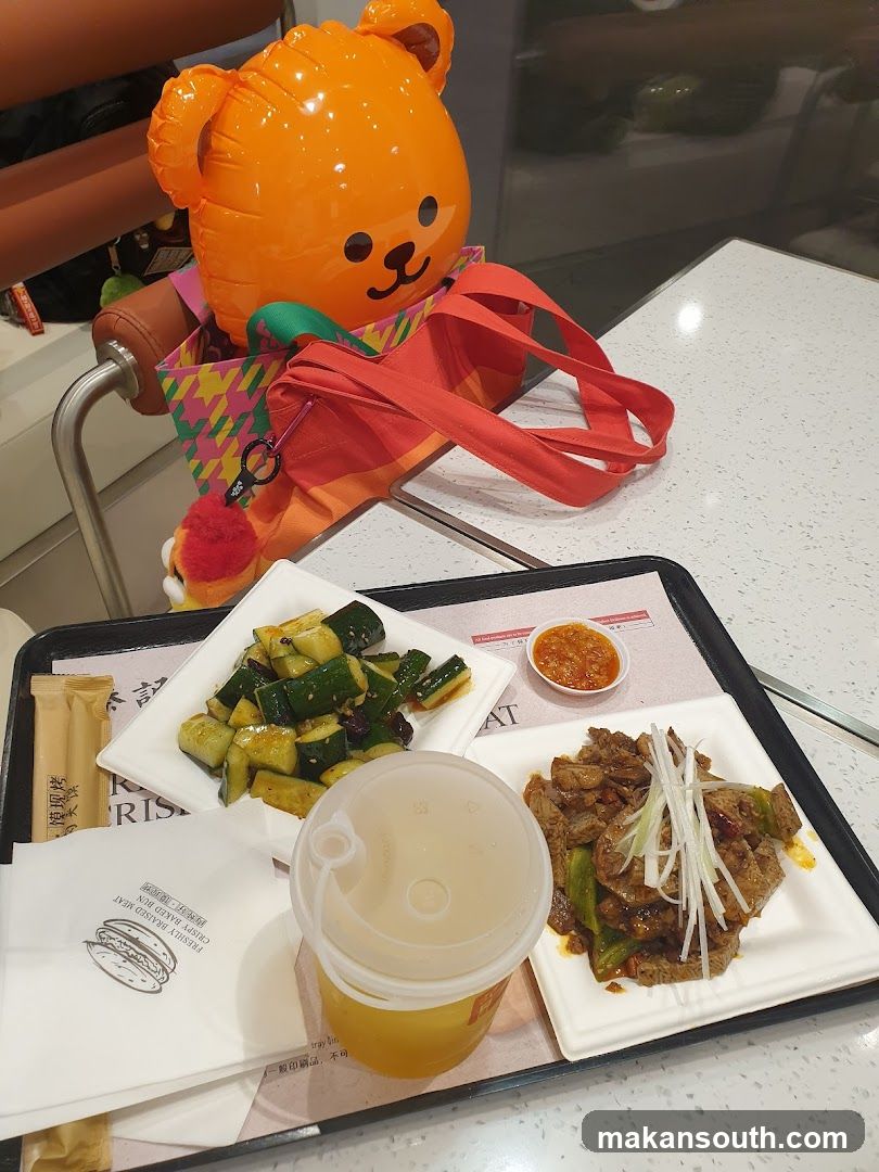 Food Tray with Orange Bear Balloon