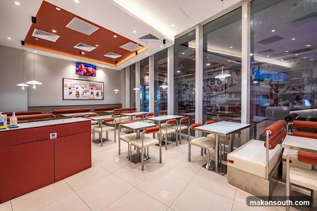 Restaurant Interior with Orange Accents