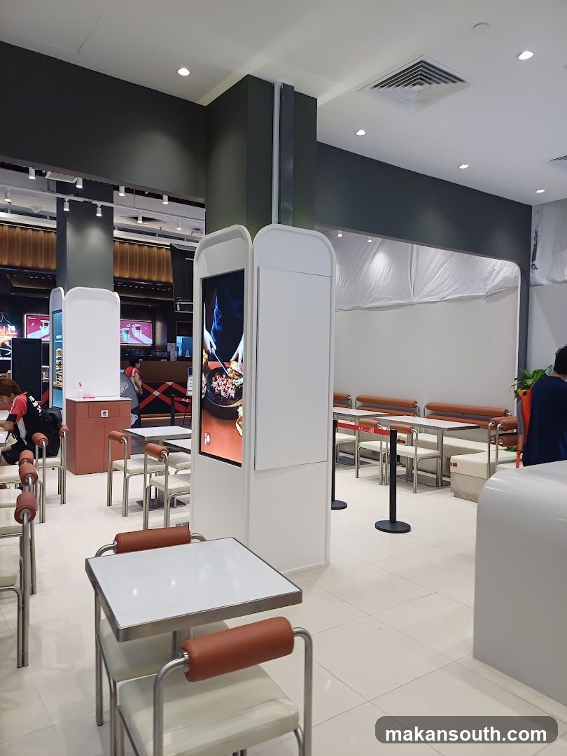 Restaurant Interior with Digital Screens