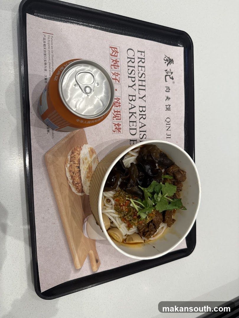 Food Tray with Noodles and Drink