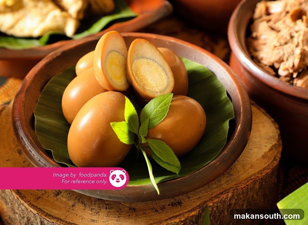 Braised Eggs with Basil Garnish