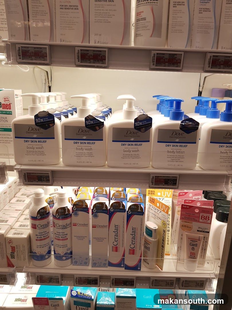 Dove and Ceradam Body Care Products Display