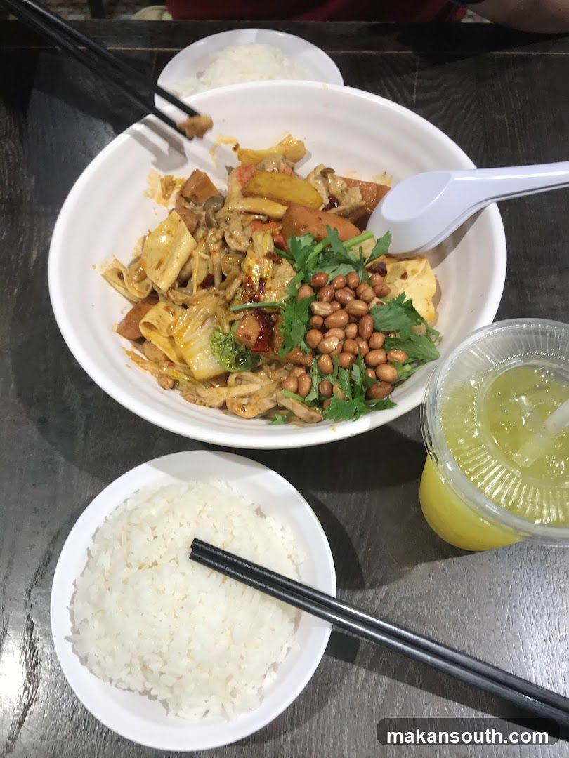 Dish with Rice and Drink