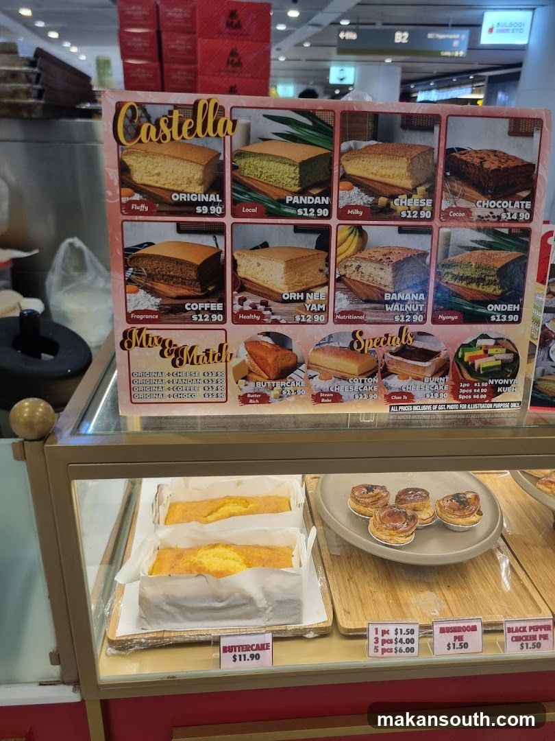 Castella Cake Menu Board
