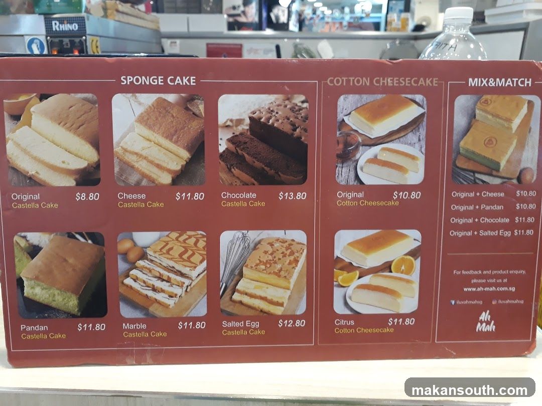 Sponge Cake Menu Board