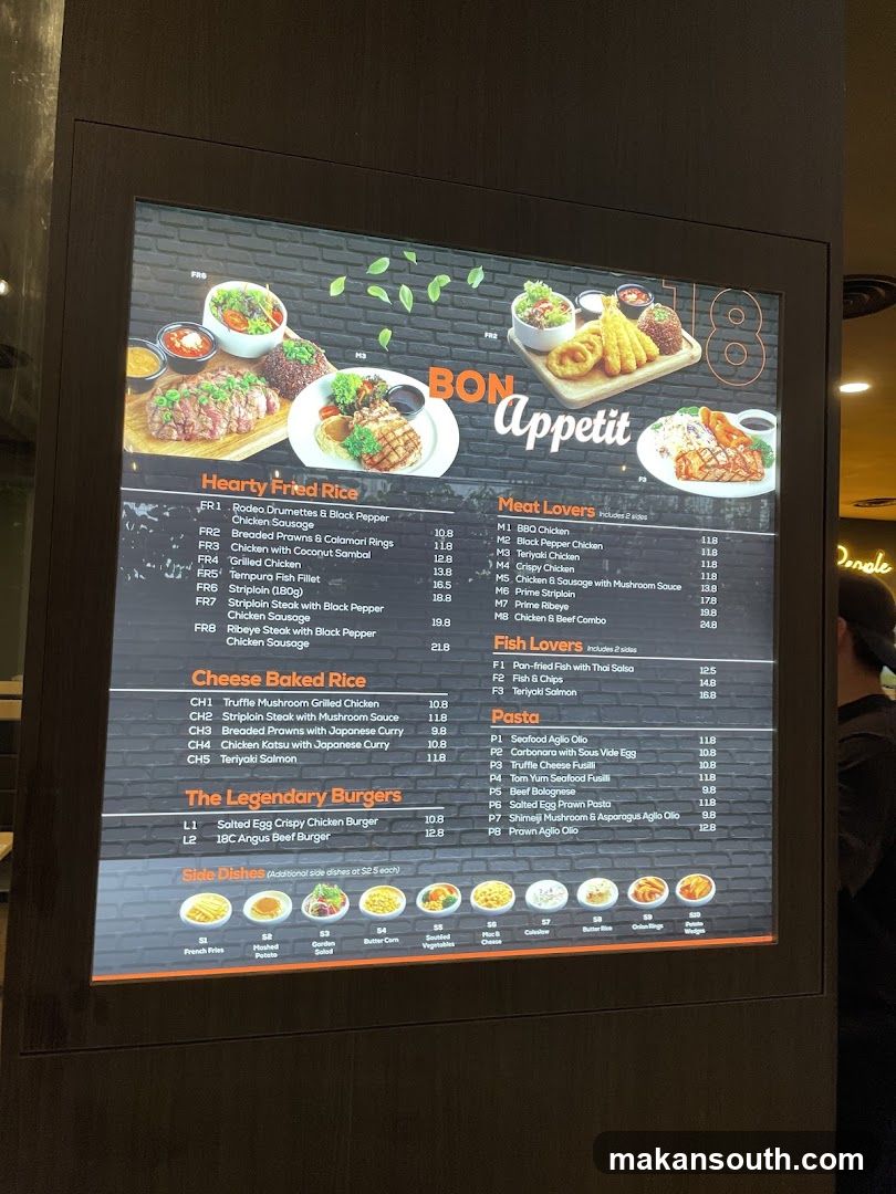 Bon Appetit Menu Board
