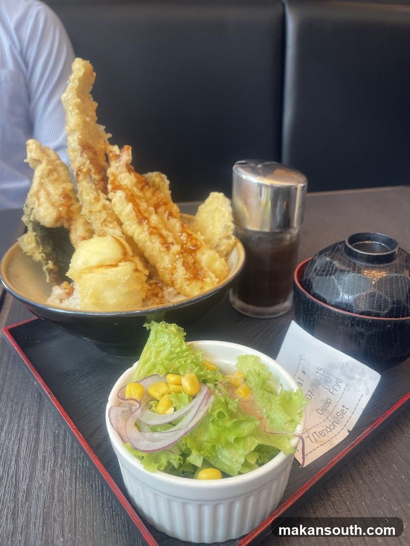 Tempura Rice Bowl with Side Salad