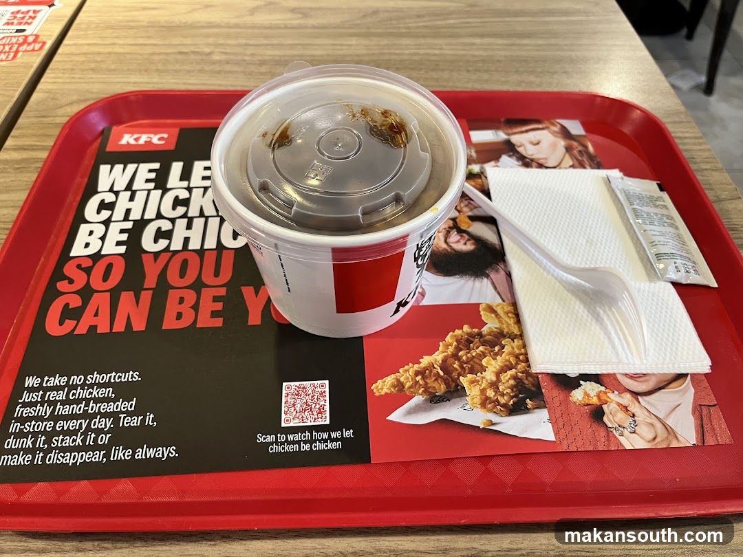 KFC Tray with Chicken Bucket and Condiments
