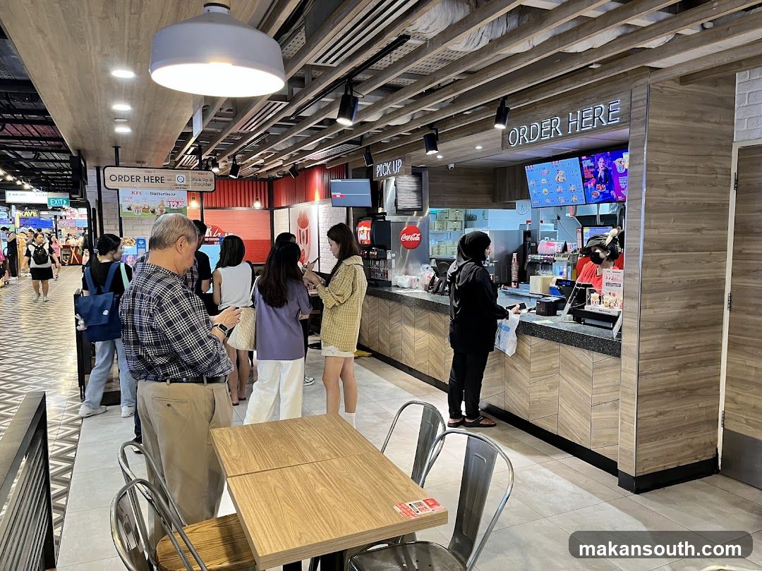 Food Court Interior with Customers Ordering