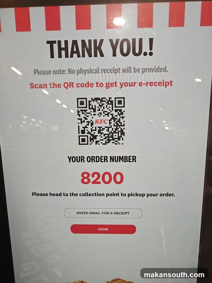 KFC E-Receipt Display