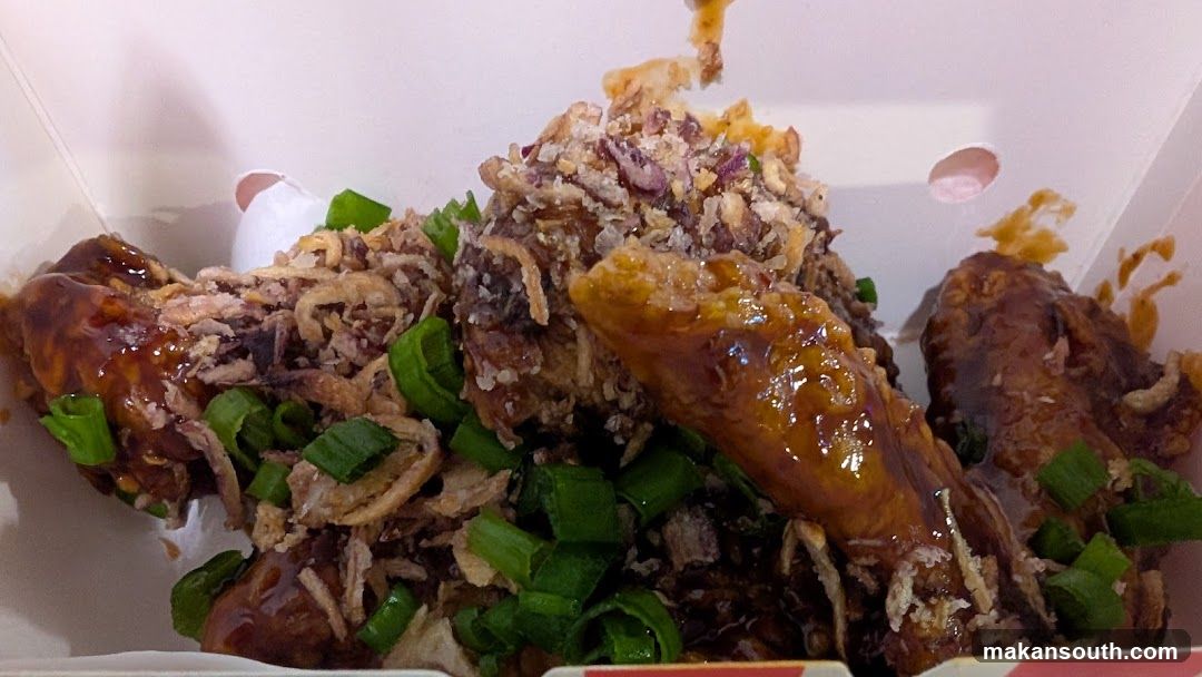 Fried Chicken with Sauce and Garnish
