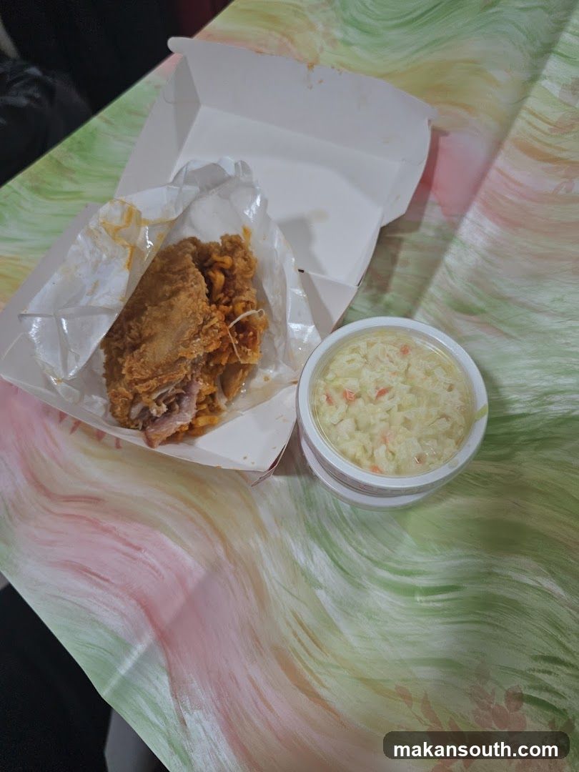 Fried Chicken and Coleslaw Meal