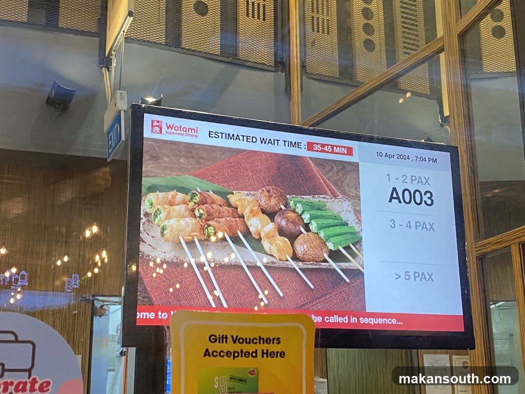 Watami Wait Time Display