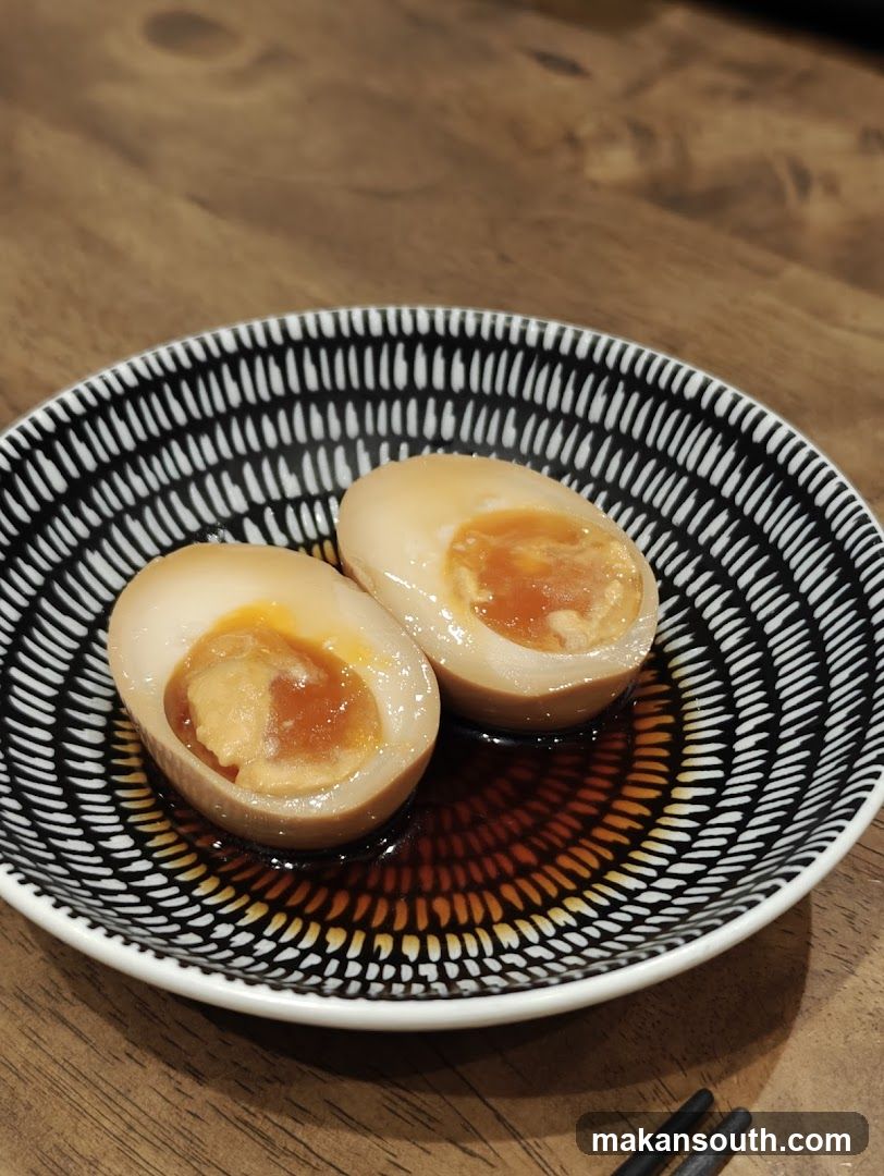 Braised Eggs on Patterned Plate