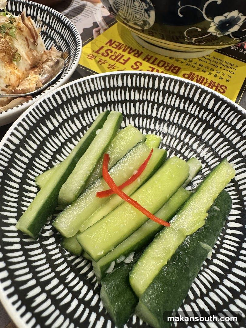 Cucumber Salad with Red Pepper Strips