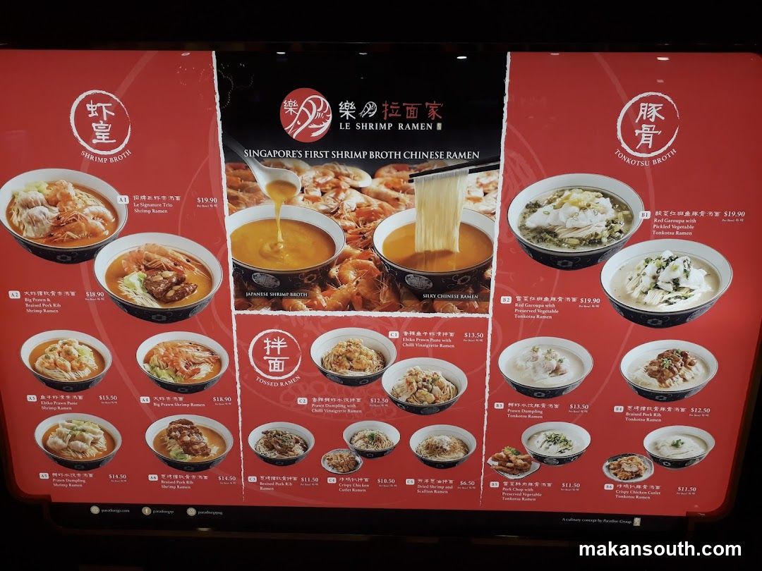 Le Shrimp Ramen Menu Board