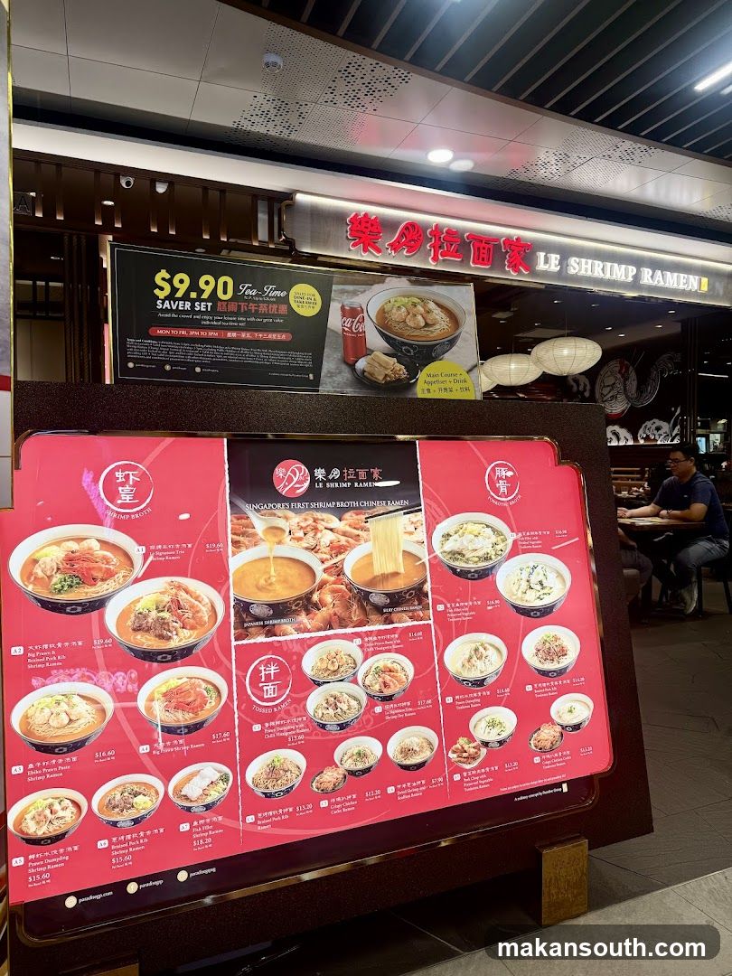Le Shrimp Ramen Menu Display