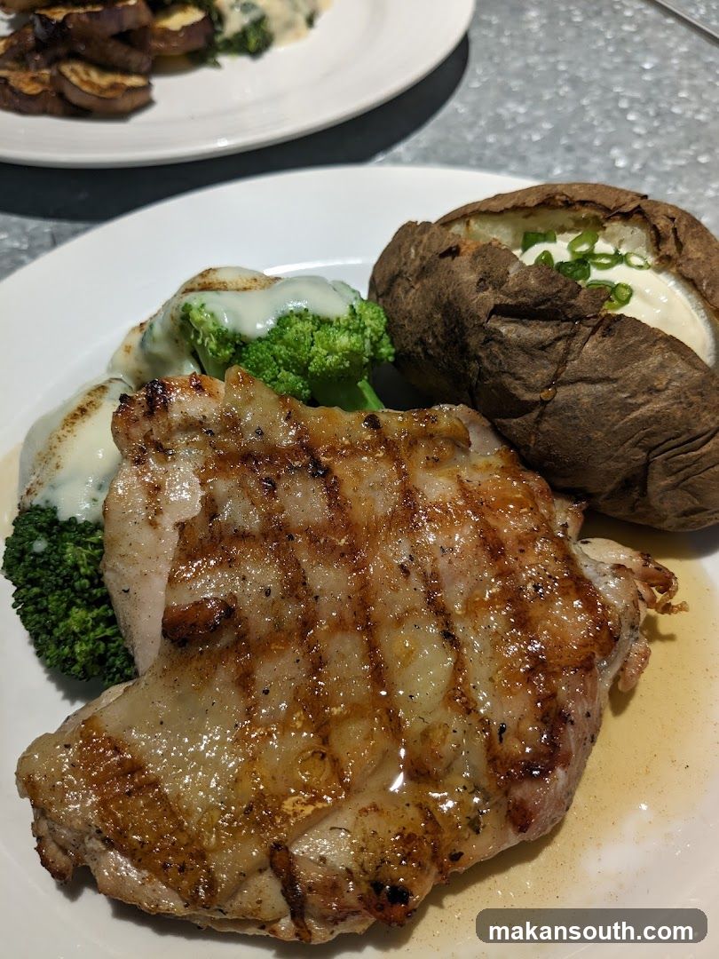 Grilled Chicken with Broccoli and Baked Potato
