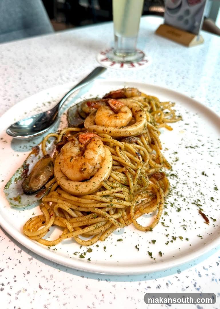 Shrimp and Clam Pasta with Pesto