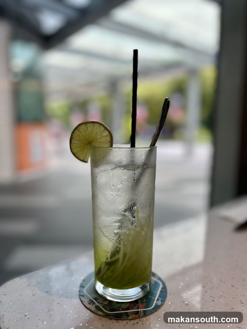 Lime Cocktail with Straws
