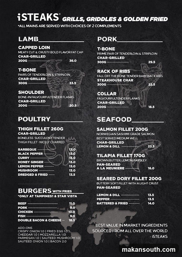 iSTEAKS Menu