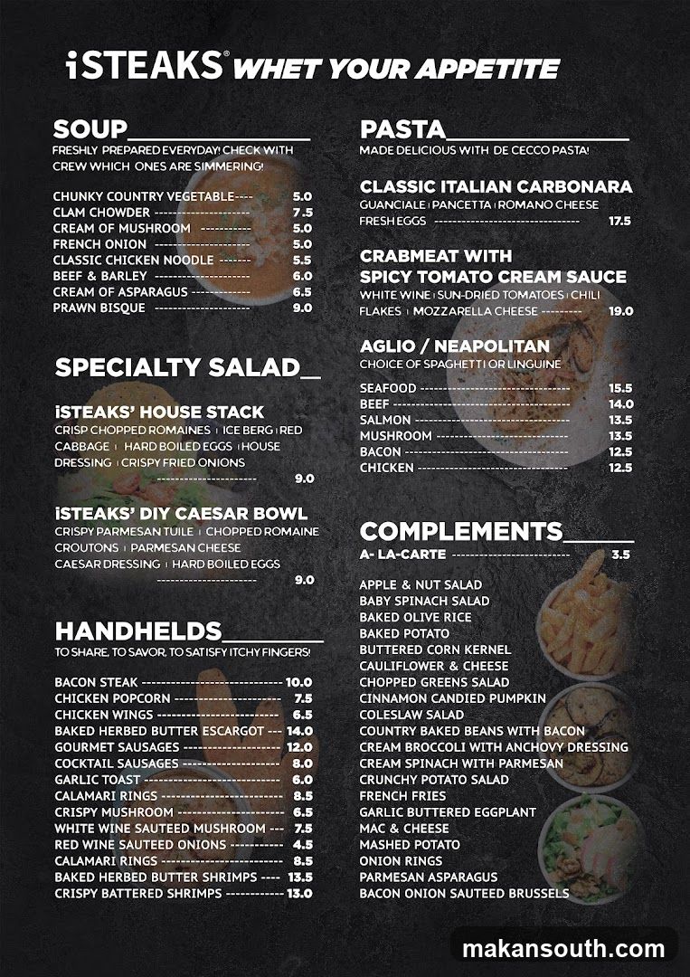 iSTEAKS Menu