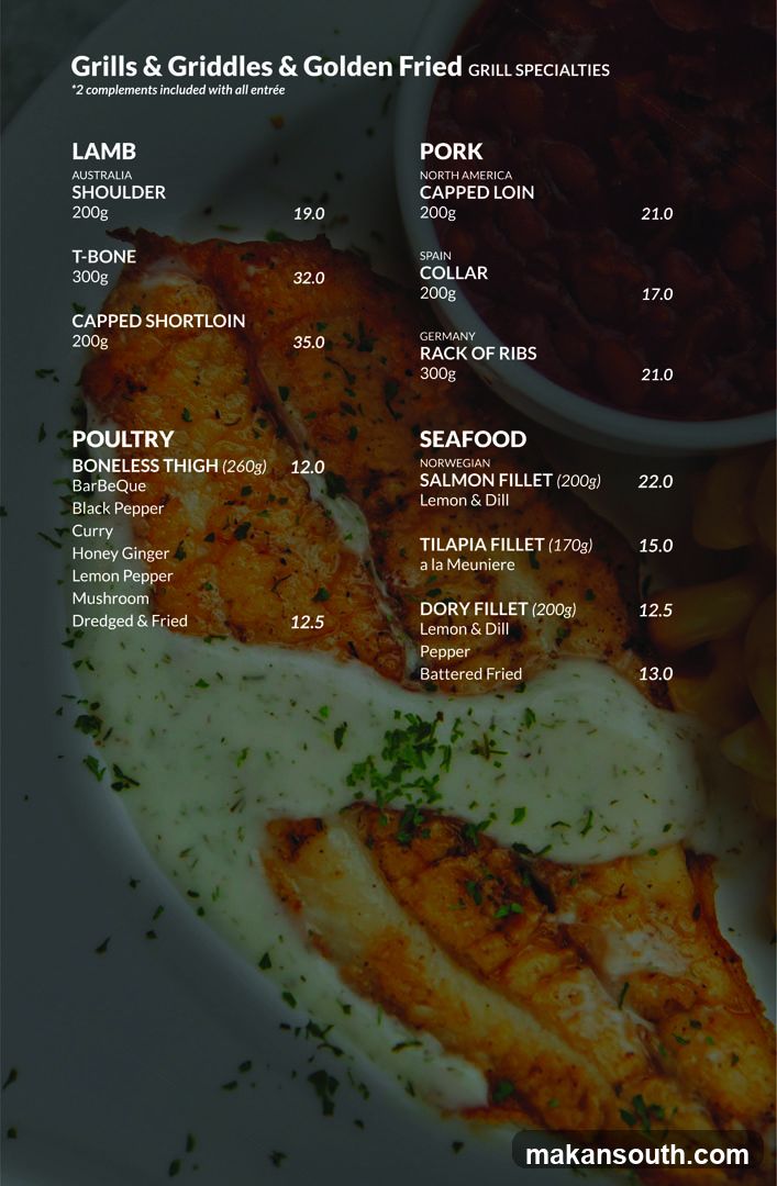 Grills & Griddles & Golden Fried Menu