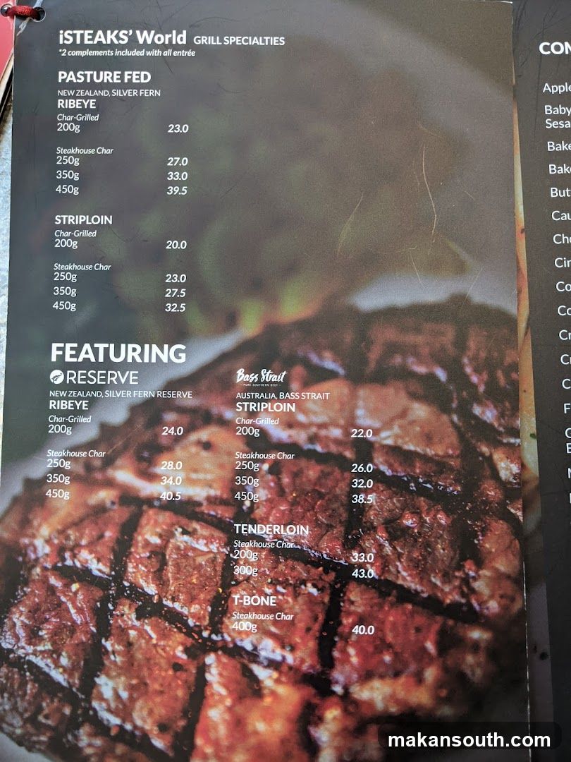 iSTEAKS' World GRILL SPECIALTIES Menu
