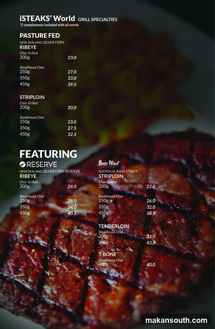 iSTEAKS' World GRILL SPECIALTIES Menu