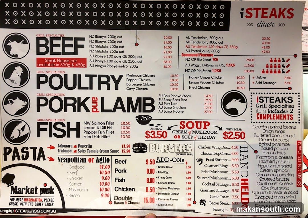 i STEAKS menu board