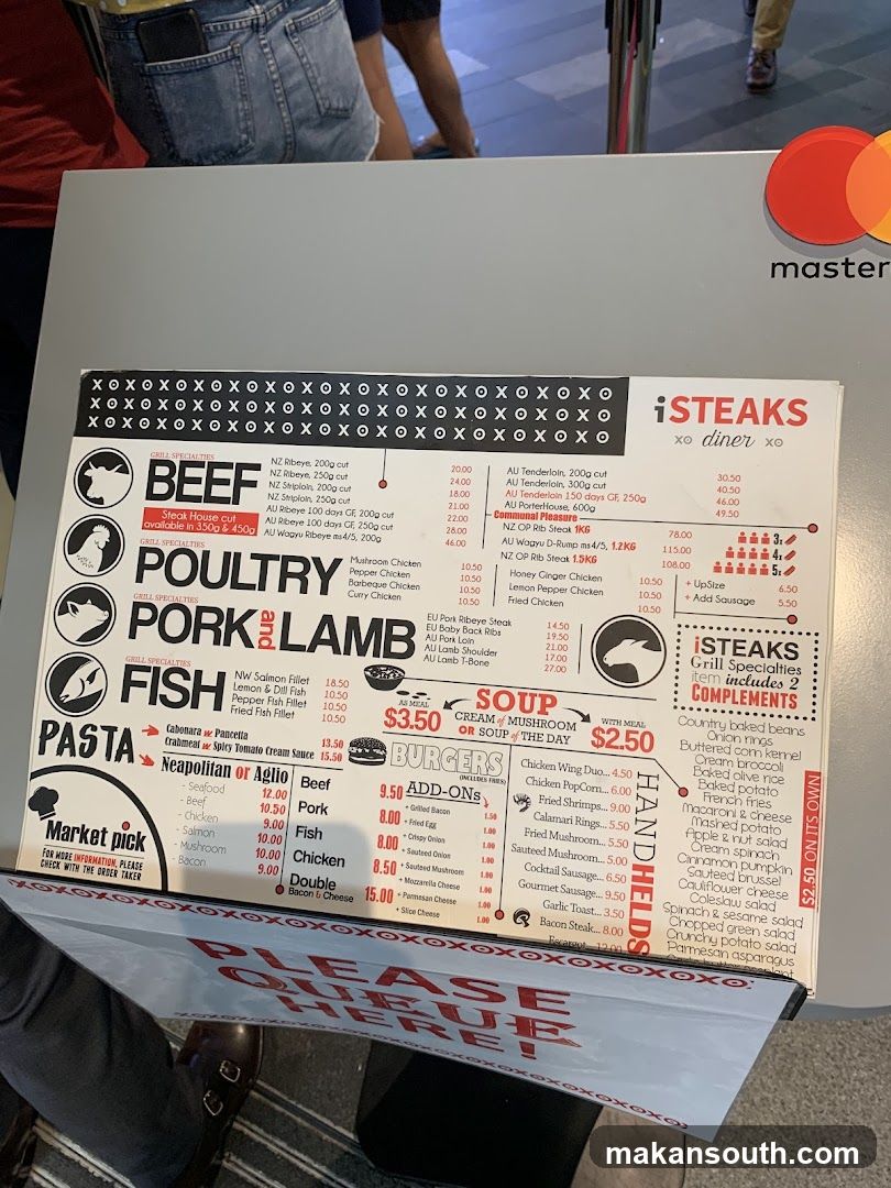 iSteaks Menu Board