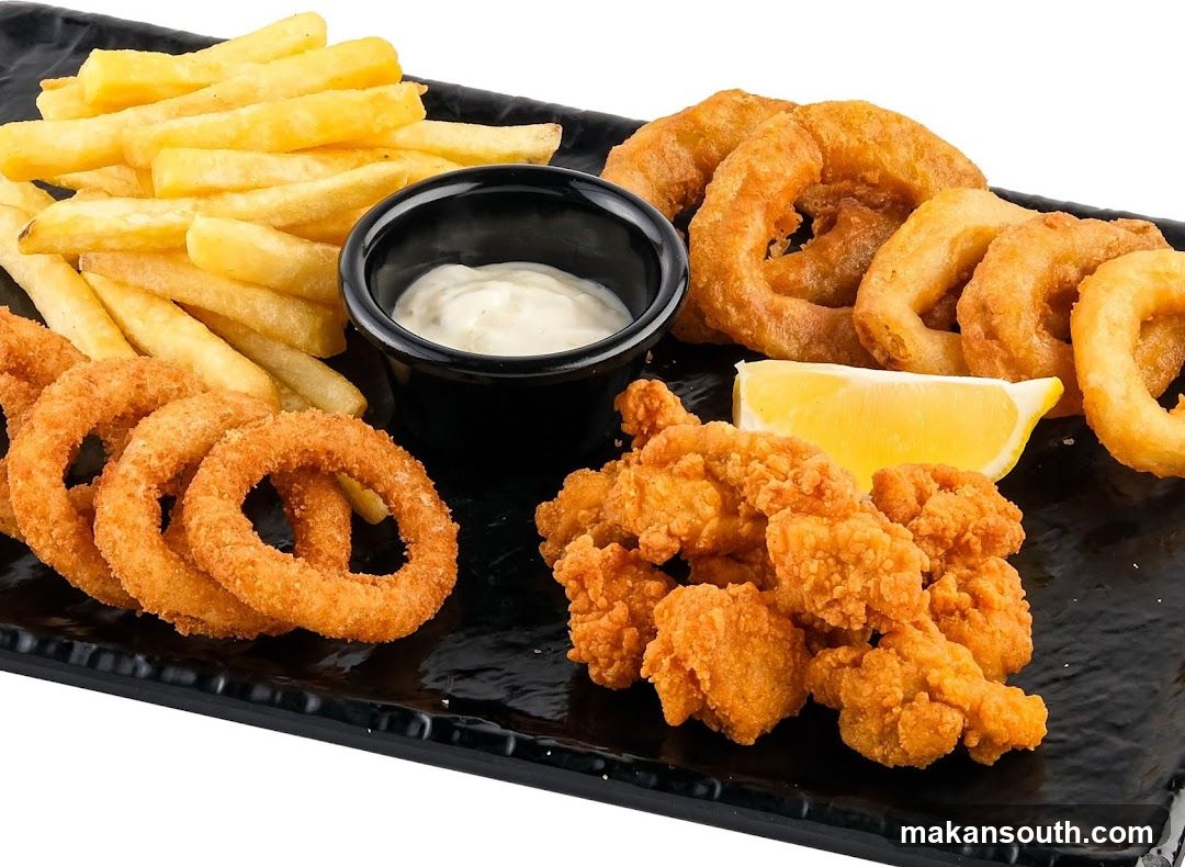 Fried Food Platter with Dipping Sauce
