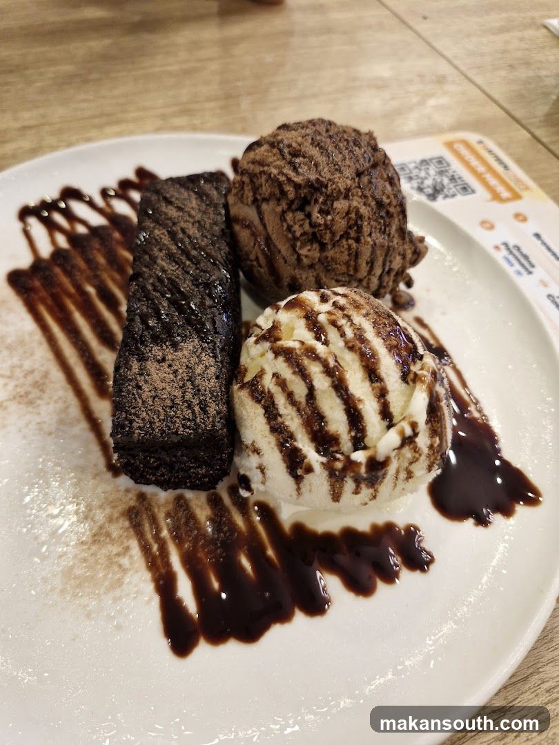 Chocolate Dessert with Ice Cream