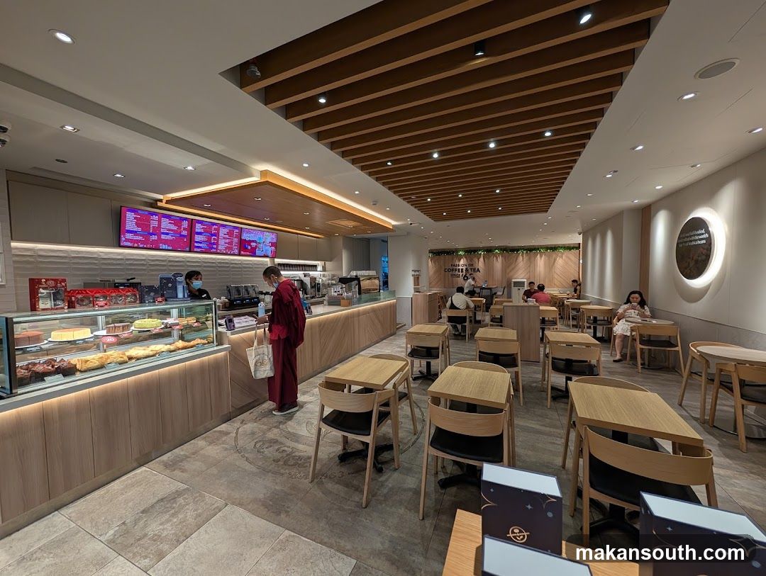 Bakery Interior with Display Case and Seating Area