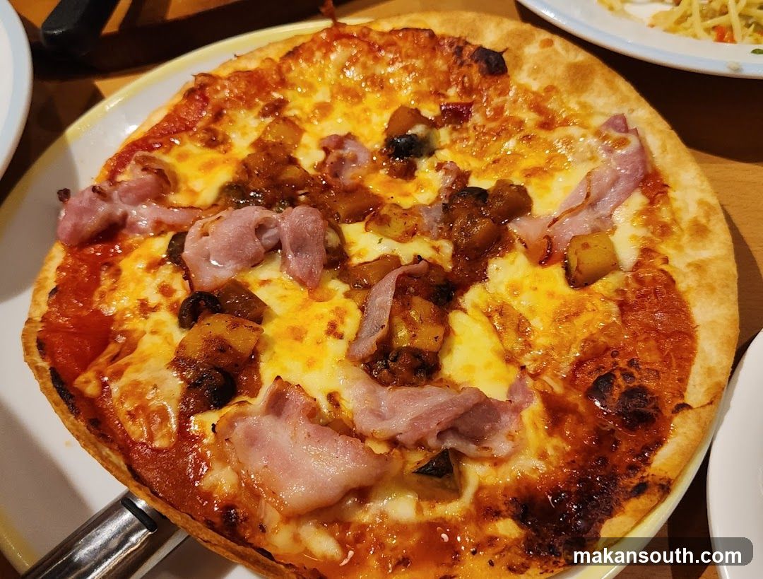 Pizza with Ham and Potatoes