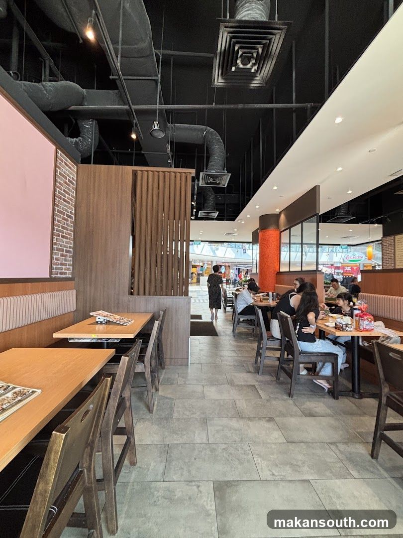Restaurant Interior with Patrons Dining