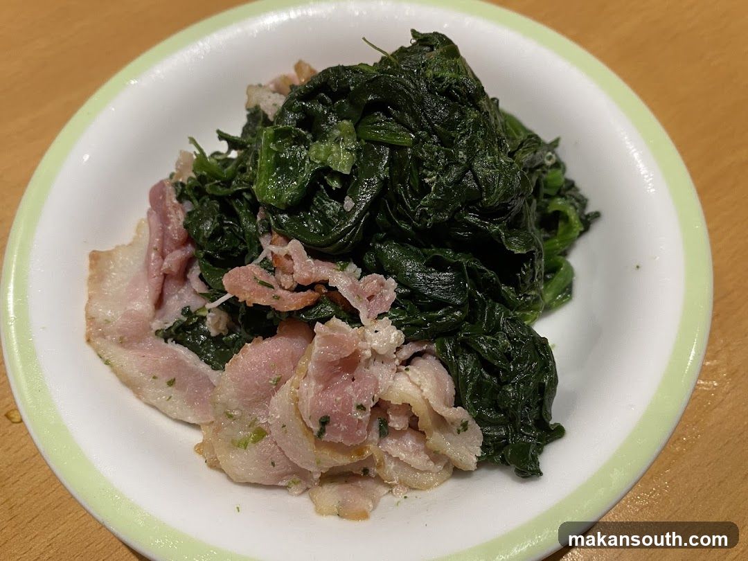 Bowl of Spinach with Bacon