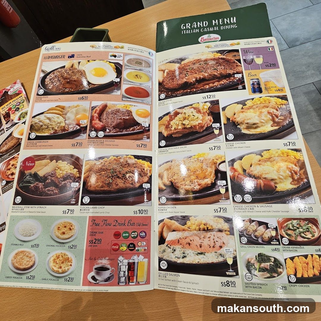 Grand Menu Italian Casual Dining