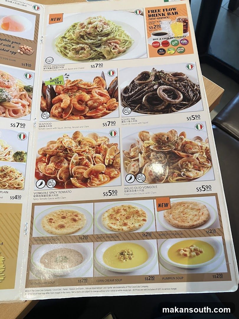 Italian Restaurant Menu