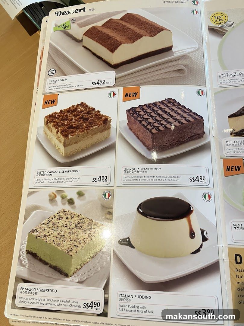 Dessert Menu
