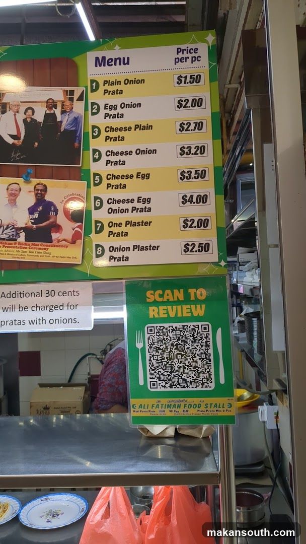 Ali Fatiham Food Stall Menu