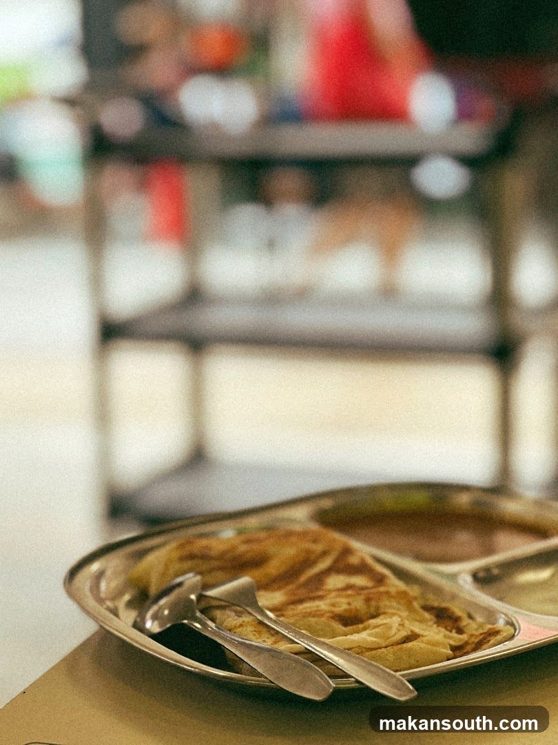 Food Tray with Flatbread and Sauce