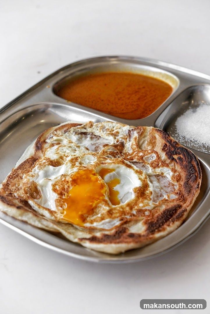 Fried Egg Flatbread with Sauce and Sugar